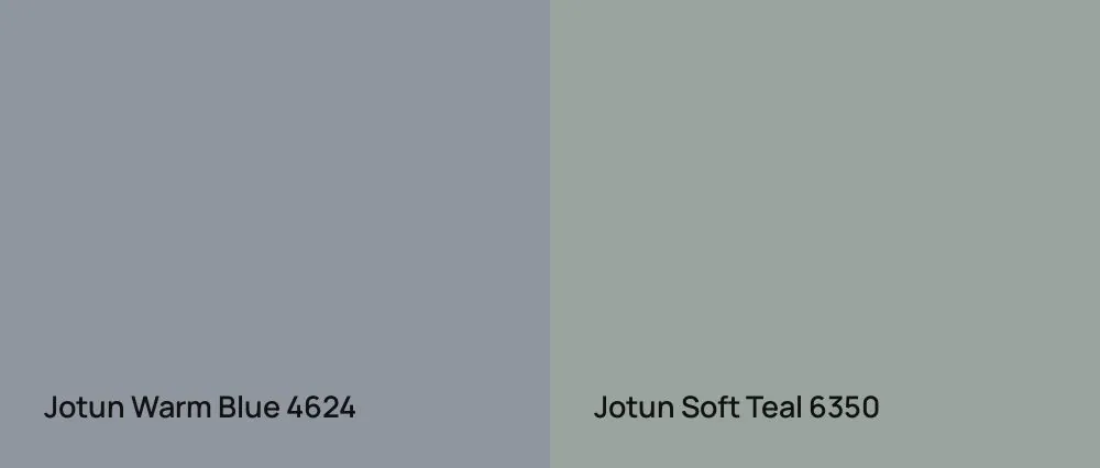 Jotun Warm Blue 4624 vs Jotun Soft Teal 6350