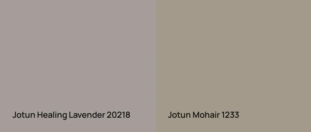 Jotun Healing Lavender 20218 vs Jotun Mohair 1233