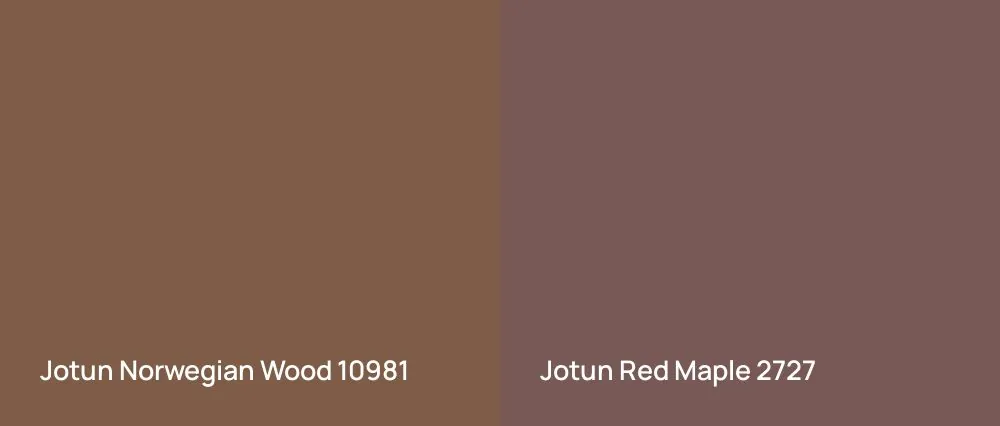Jotun Norwegian Wood 10981 vs Jotun Red Maple 2727