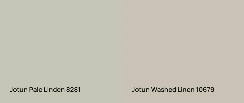 Jotun Pale Linden 8281 vs Jotun Washed Linen 10679