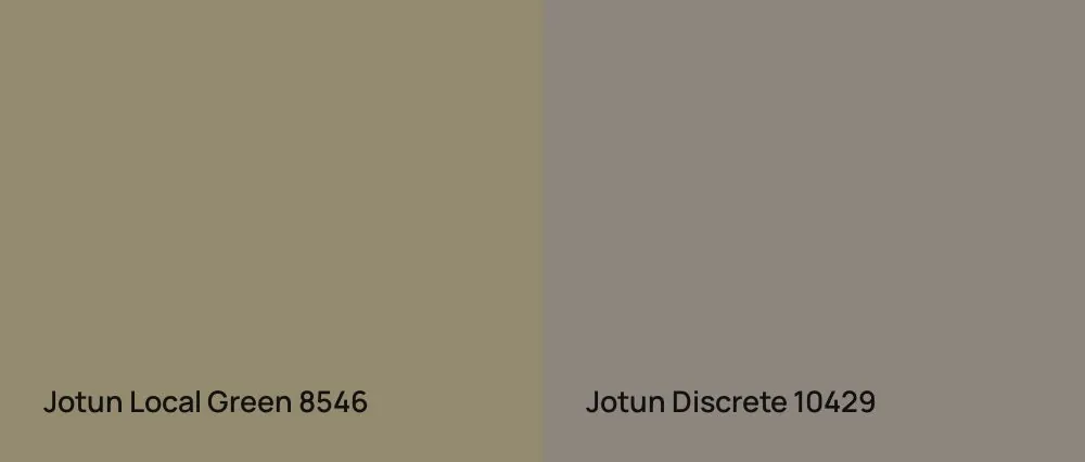 Jotun Local Green 8546 vs Jotun Discrete 10429