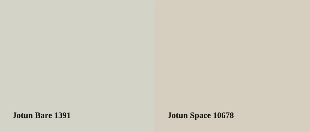Jotun Bare 1391 vs Jotun Space 10678