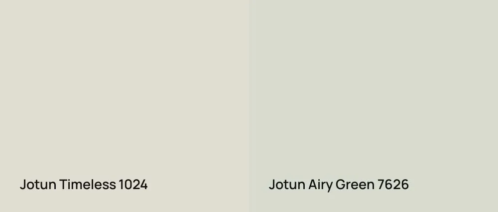 Jotun Timeless 1024 vs Jotun Airy Green 7626