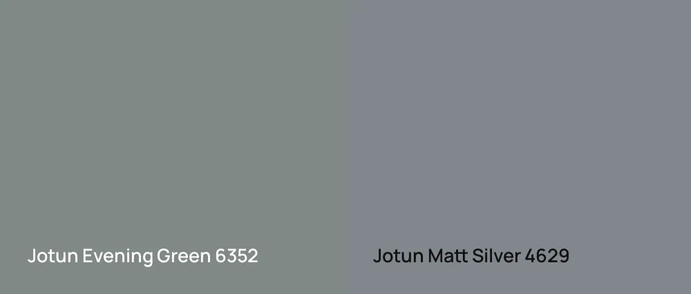 Jotun Evening Green 6352 vs Jotun Matt Silver 4629
