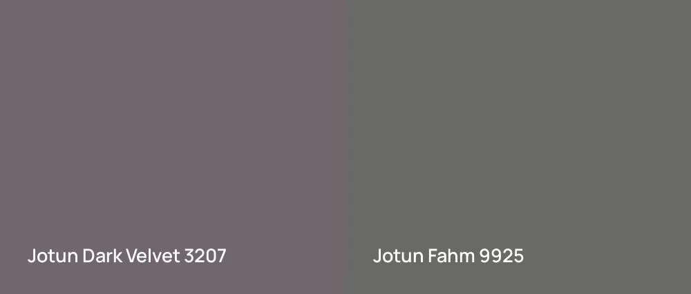 Jotun Dark Velvet 3207 vs Jotun Fahm 9925
