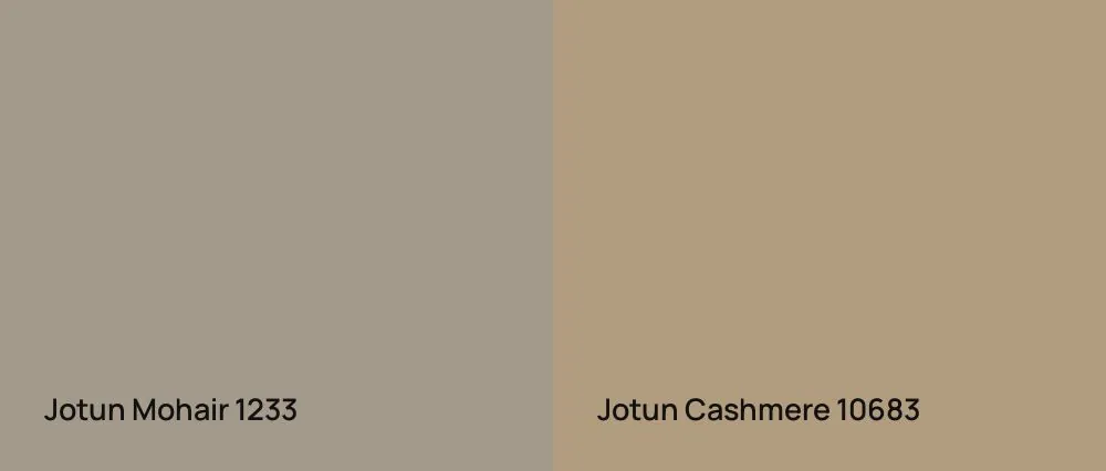 Jotun Mohair 1233 vs Jotun Cashmere 10683