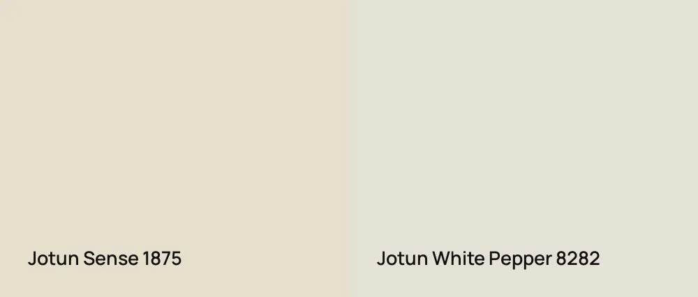 Jotun Sense 1875 vs Jotun White Pepper 8282
