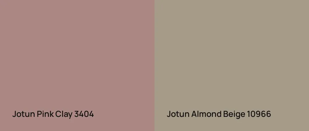 Jotun Pink Clay 3404 vs Jotun Almond Beige 10966