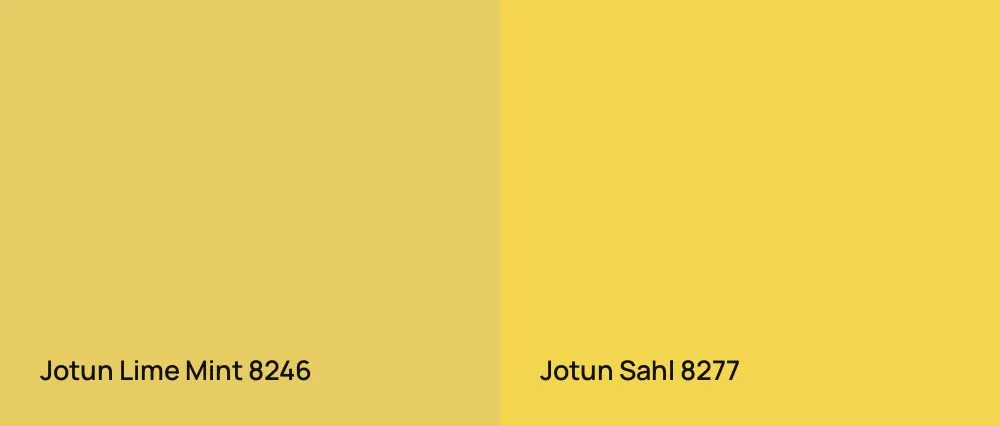 Jotun Lime Mint 8246 vs Jotun Sahl 8277