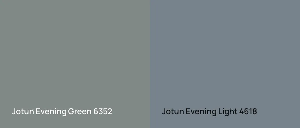Jotun Evening Green 6352 vs Jotun Evening Light 4618