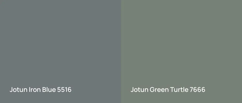 Jotun Iron Blue 5516 vs Jotun Green Turtle 7666