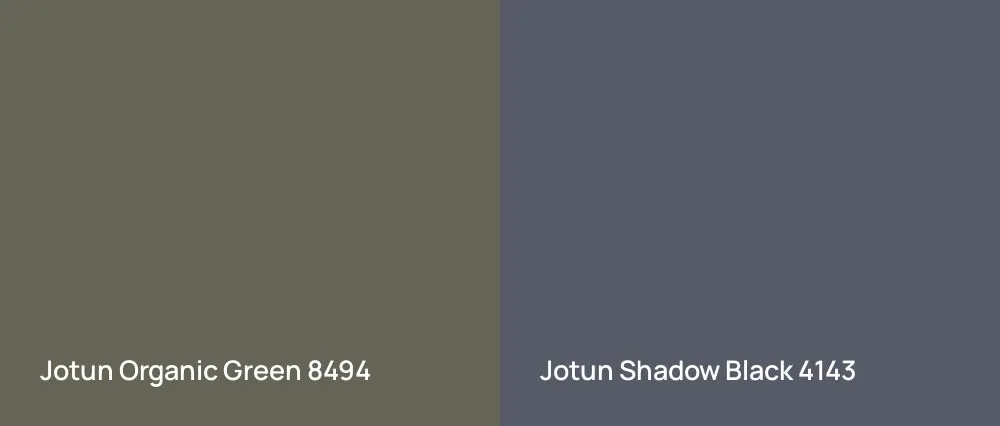 Jotun Organic Green 8494 vs Jotun Shadow Black 4143