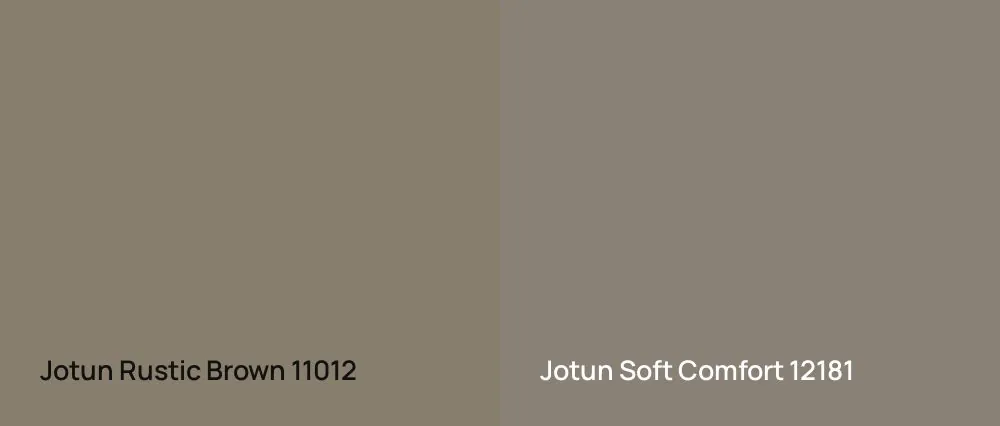 Jotun Rustic Brown 11012 vs Jotun Soft Comfort 12181