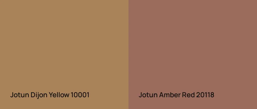 Jotun Dijon Yellow 10001 vs Jotun Amber Red 20118