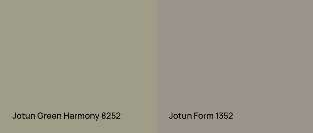 Jotun Green Harmony 8252 vs Jotun Form 1352