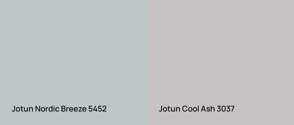 Jotun Nordic Breeze 5452 vs Jotun Cool Ash 3037