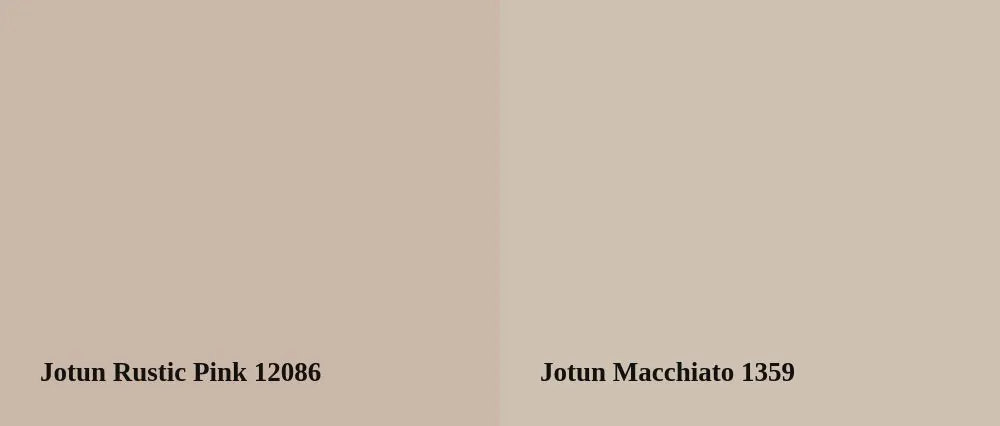 Jotun Rustic Pink 12086 vs Jotun Macchiato 1359