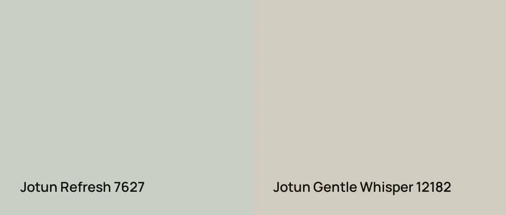 Jotun Refresh 7627 vs Jotun Gentle Whisper 12182