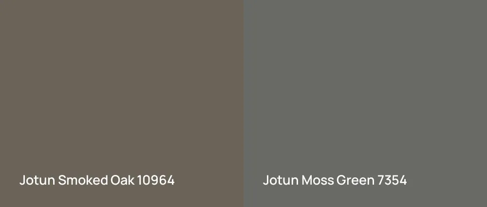 Jotun Smoked Oak 10964 vs Jotun Moss Green 7354