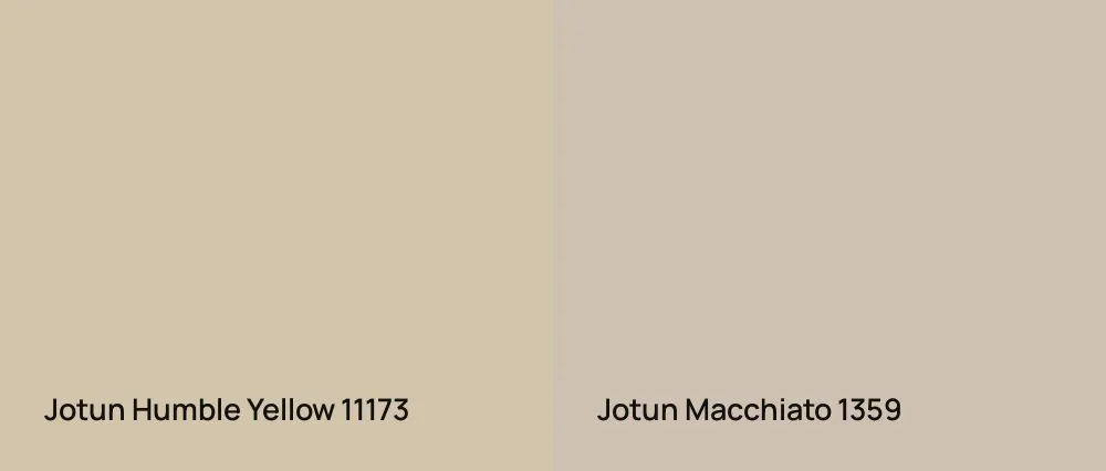 Jotun Humble Yellow 11173 vs Jotun Macchiato 1359