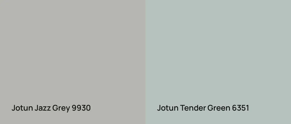 Jotun Jazz Grey 9930 vs Jotun Tender Green 6351