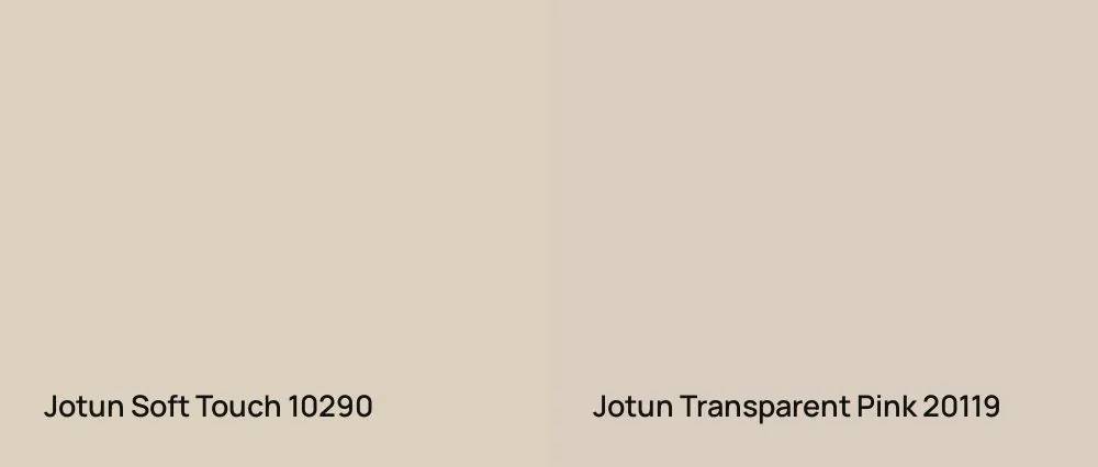 Jotun Soft Touch 10290 vs Jotun Transparent Pink 20119