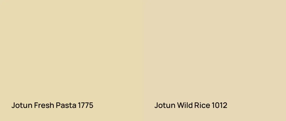 Jotun Fresh Pasta 1775 vs Jotun Wild Rice 1012