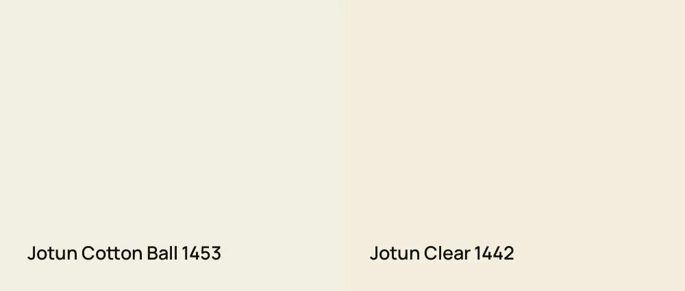 Jotun Cotton Ball 1453 vs Jotun Clear 1442