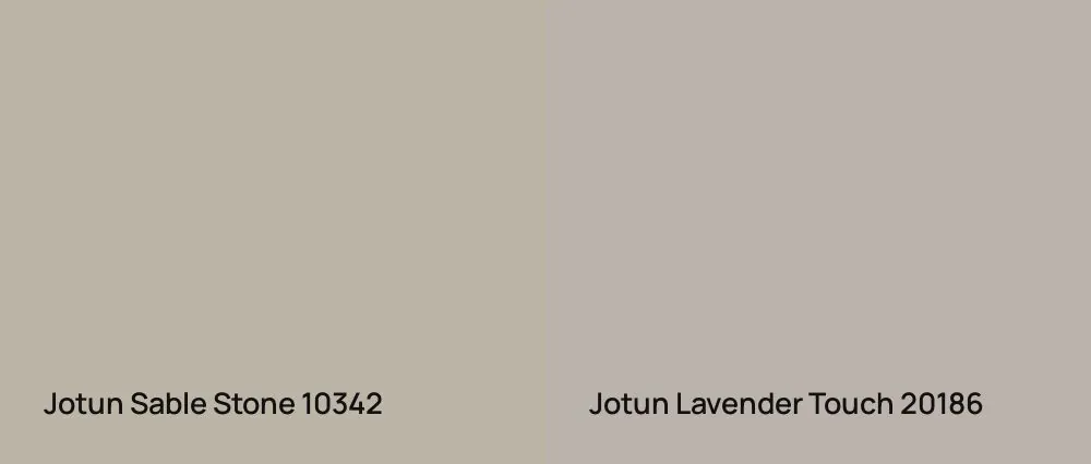 Jotun Sable Stone 10342 vs Jotun Lavender Touch 20186