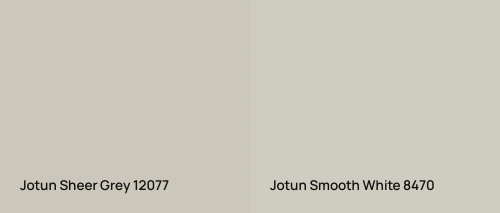 Jotun Sheer Grey 12077 vs Jotun Smooth White 8470