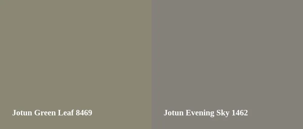 Jotun Green Leaf 8469 vs Jotun Evening Sky 1462