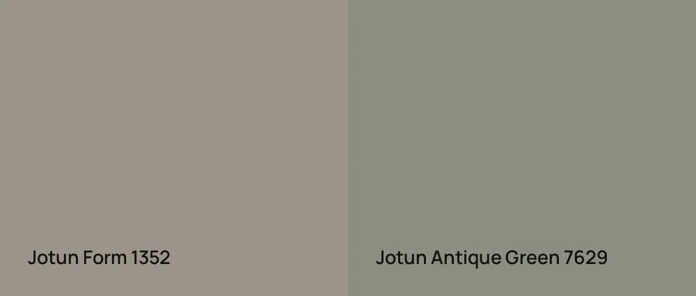 Jotun Form 1352 vs Jotun Antique Green 7629