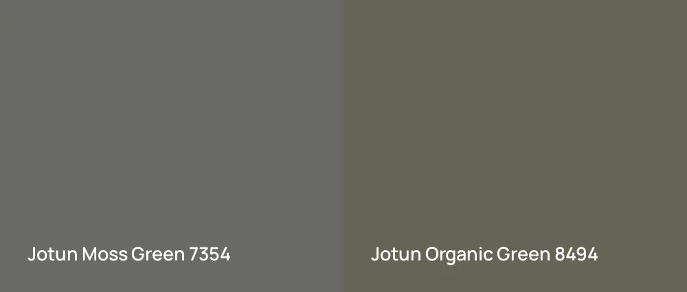 Jotun Moss Green 7354 vs Jotun Organic Green 8494