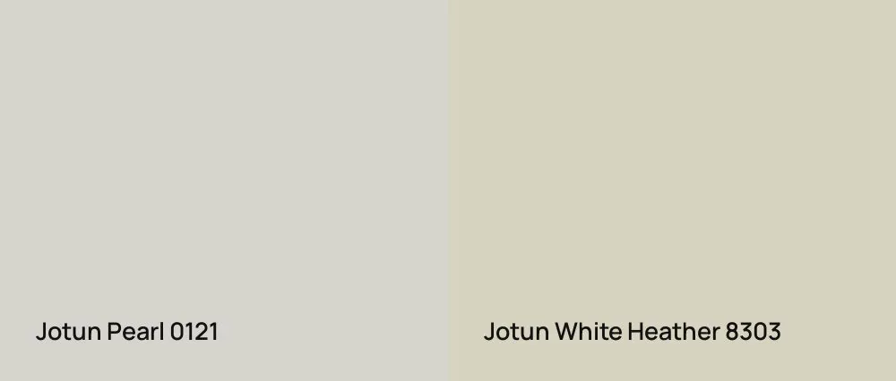 Jotun Pearl 0121 vs Jotun White Heather 8303