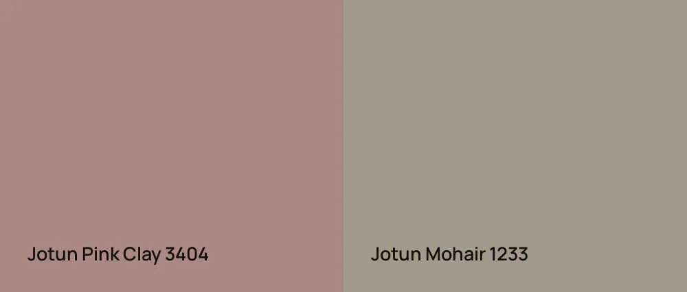 Jotun Pink Clay 3404 vs Jotun Mohair 1233