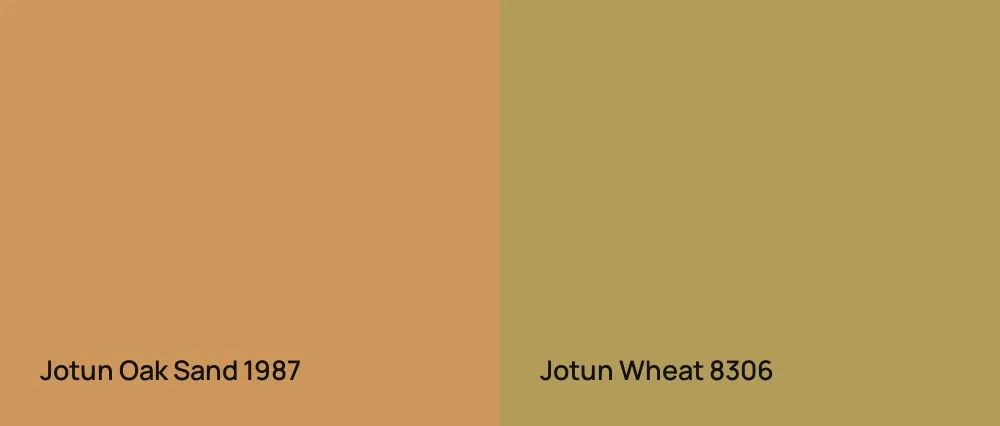 Jotun Oak Sand 1987 vs Jotun Wheat 8306