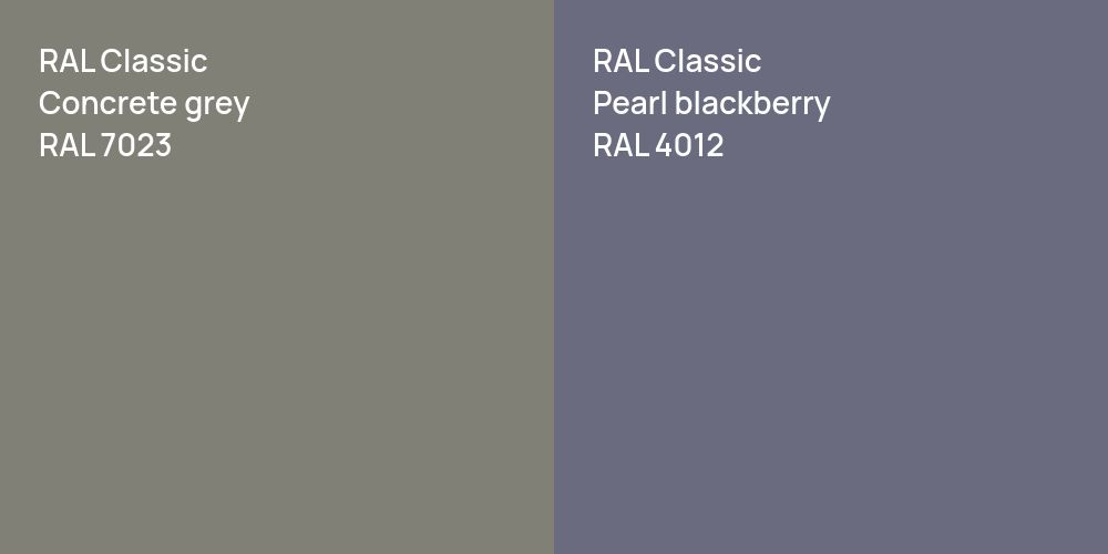 RAL Classic  Concrete grey vs. RAL Classic  Pearl blackberry