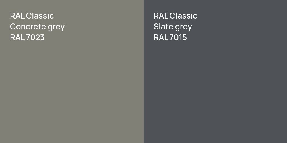 RAL Classic  Concrete grey vs. RAL Classic  Slate grey