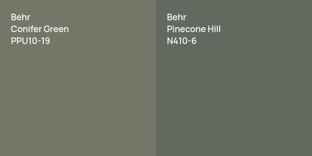 Behr Conifer Green vs. Behr Pinecone Hill