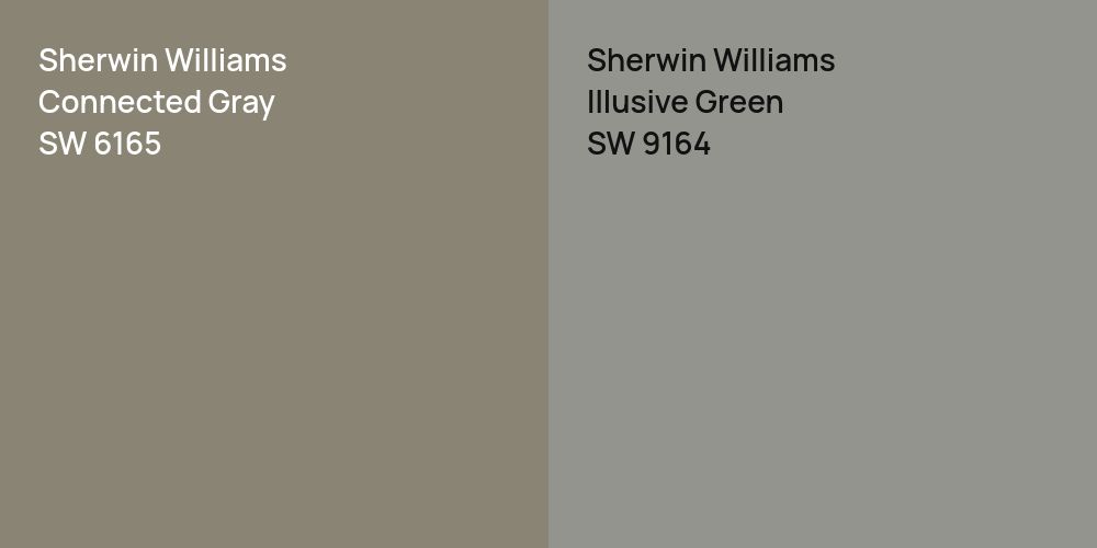 Sherwin Williams Connected Gray vs. Sherwin Williams Illusive Green