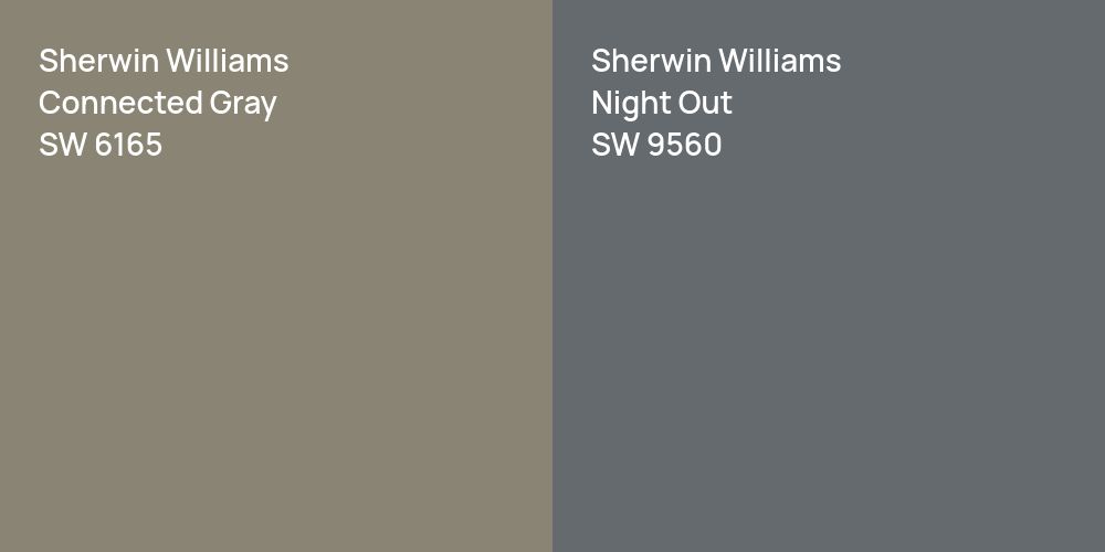 Sherwin Williams Connected Gray vs. Sherwin Williams Night Out