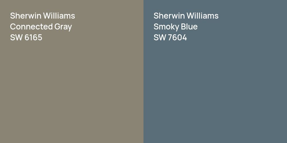 Sherwin Williams Connected Gray vs. Sherwin Williams Smoky Blue