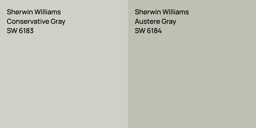 Sherwin Williams Conservative Gray vs. Sherwin Williams Austere Gray