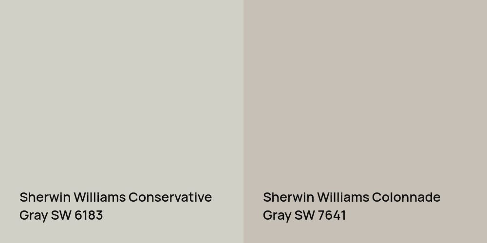 Sherwin Williams Conservative Gray vs. Sherwin Williams Colonnade Gray