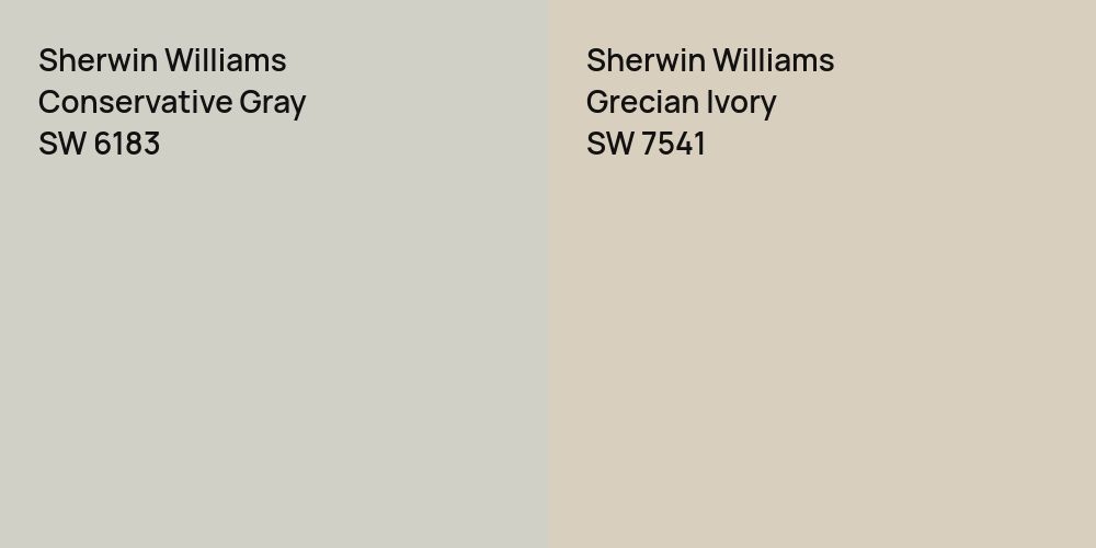 Sherwin Williams Conservative Gray vs. Sherwin Williams Grecian Ivory