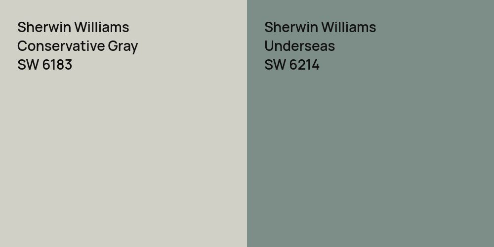 Sherwin Williams Conservative Gray vs. Sherwin Williams Underseas