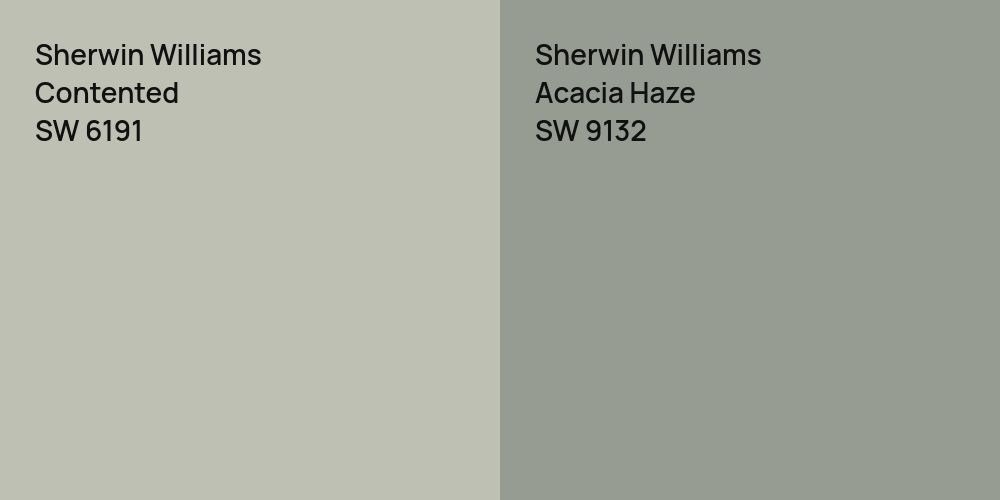 Sherwin Williams Contented vs. Sherwin Williams Acacia Haze