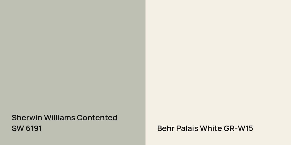 Sherwin Williams Contented vs. Behr Palais White