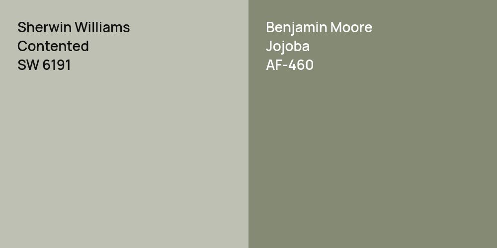 Sherwin Williams Contented vs. Benjamin Moore Jojoba