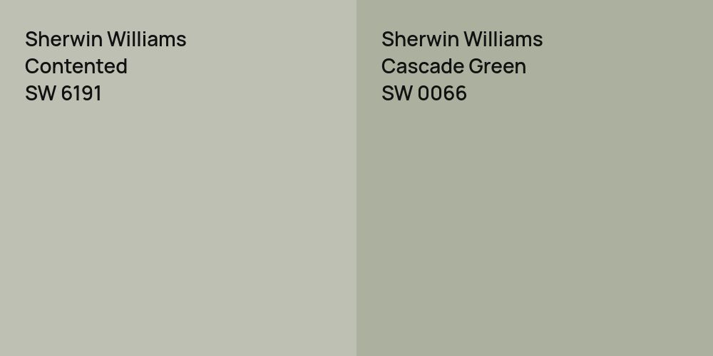 Sherwin Williams Contented vs. Sherwin Williams Cascade Green